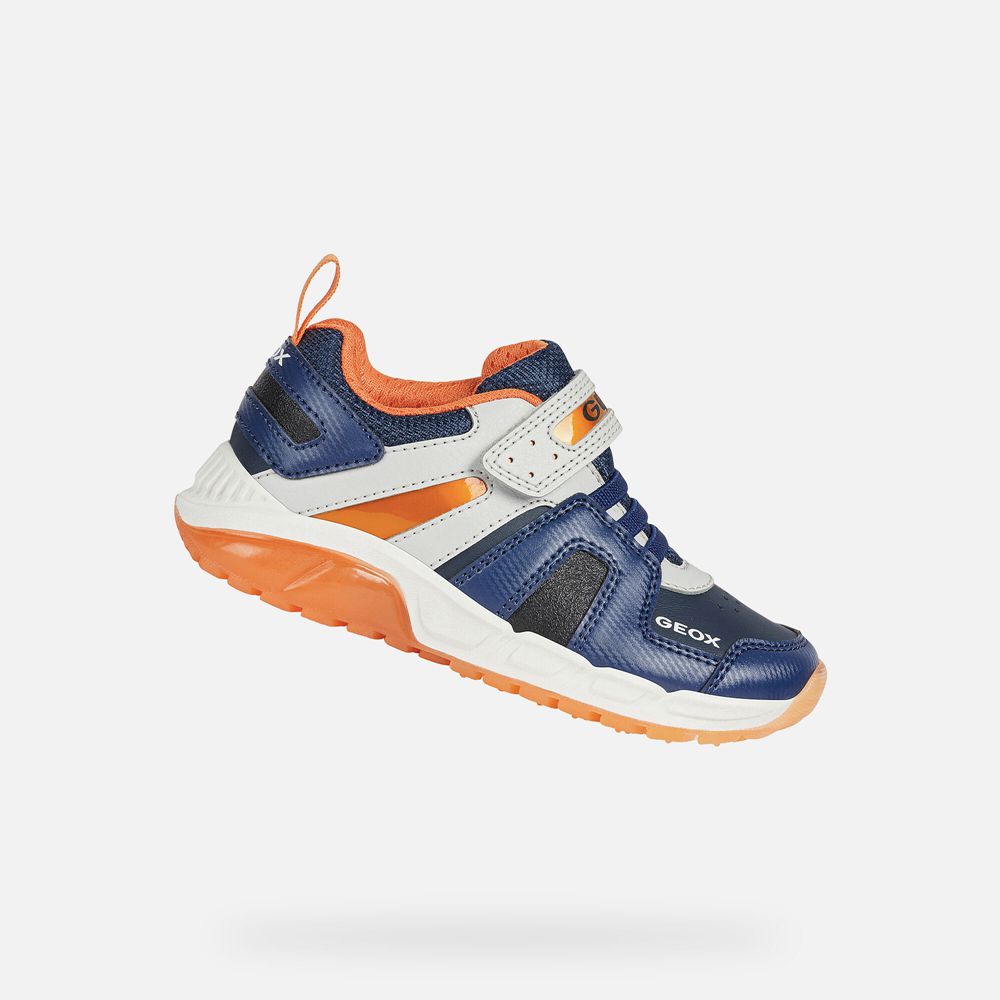 Geox Sneakers Navy/Orange Spaziale - Geox Boys Shoes - JQPUHK518